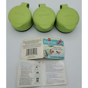 3 Copco Bag Caps, Make Any Bag A Reusable Container, Smart Gadgets Green